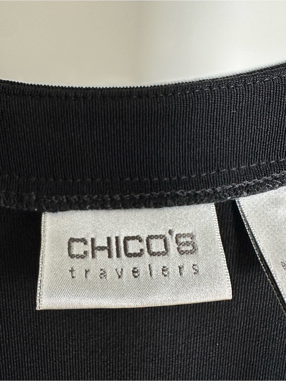 Chicos Travelers Pullover Blouse 3/4 Scrunch Sleeves Black Size 3 (XL) Easy Care - Picture 5 of 7